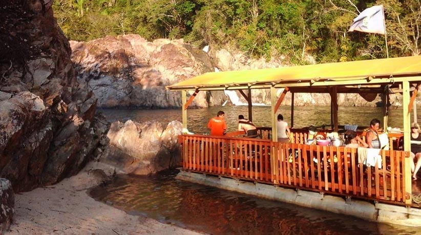 Belize Waterfalls jungle pontoon