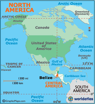 Map of Belize location